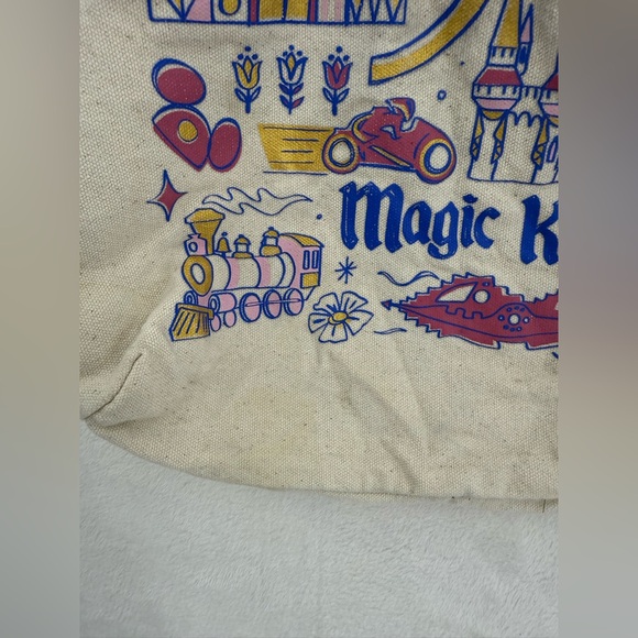 Starbucks Disney 50th Anniversary Magic Kingdom Cream Tote Bag - Picture 6 of 15
